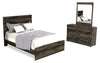 Ensemble de chambre à coucher Riley 5 pièces avec lit à panneaux, commode et miroir, fabriqué au Canada, gris - format lit double