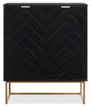 Armoire décorative Lottie de 28,5 po à 2 portes - noir lustré
