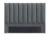 Tête de lit rembourrée Amos en tissu anthracite en canaux - format lit double