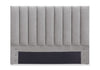 Tête de lit rembourrée Amos en tissu gris en canaux - format lit double