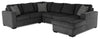 Sofa-lit sectionnel de droite Legend 4 pièces fabriqué au Canada en tissu de chenille avec fauteuil long de rangement - gris poivre