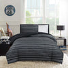 Ensemble d’édredon Windsor 3 pièces pour lit double et grand lit - noir et gris