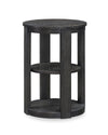 Table de bout ronde Declan moderne de 18 po avec tablette - noire