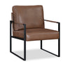 Fauteuil d’appoint Nico de 24,75 po en similicuir avec pattes en métal - brun