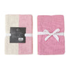 Paquet de 3 linges à vaisselle rose tendre à motif gaufré double pour la cuisine