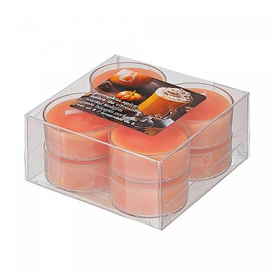8 Pk Scented Tealights Pumpkin Spice - Set of 2 Candle|Paquet de 8 bougies chauffe-plats parfumées à arôme de citrouille épicée - ensemble de 2 paquets de bougies