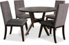 Ensemble de salle à manger Chelsea 5 pièces avec table ronde de 48 po (L) et 4 chaises brunes - brun noyer