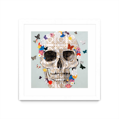 "Party Favor" Matted and Framed White 36x36 Wall Art