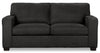 Sofa Fiona de 74 po fabriqué au Canada en tissu de chenille avec accoudoirs rectilignes - gris