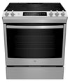 Cuisinière électrique GE de 5,3 pi³ avec convection européenne véritable et autonettoyage à la vapeur - acier inoxydable - JCS840SMSS