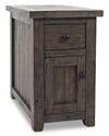 Table de fauteuil rustique Madison de 16 po avec rangement - bois brun-gris