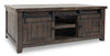 Table à café rustique Madison de 50 po avec rangement, tablette et roulettes - bois gris-brun