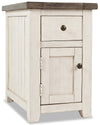 Table de fauteuil rustique Madison de 16 po avec rangement - bois blanc