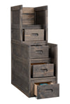 Commode escalier de chambre à coucher Piper de 21 po (L) à 4 tiroirs pour enfants - gris bois de grève