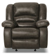 Fauteuil à inclinaison électrique Toreno de 42 po en cuir véritable - gris
