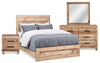 Ensemble de chambre à coucher Mojave 6 pièces rustique avec lit, commode, miroir et table de nuit, brun - format grand lit