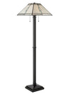 Lampe à pied Rivers de 64 po de style Tiffany avec verre soufflé à la main