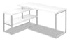 Bureau en forme de L Andrea de 60 po avec tablette - blanc
