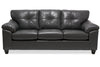 Sofa Addison de 86 po fabriqué au Canada en tissu d’apparence cuir avec coussin de dossier capitonné - gris