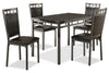 Ensemble de salle à manger Marc 5 pièces en métal avec table de 48 po (L), dessus en imitation de marbre et 4 chaises - noir