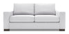 Sofa personnalisable Track de Sofa Lab de 75 po de format condo fabriqué au Canada en tissu d’apparence lin avec accoudoirs rectilignes - blanc Pax Ice