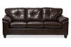 Sofa Addison de 86 po fabriqué au Canada en tissu d’apparence cuir avec coussin de siège amovible et capitonnage - brun