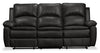 Sofa à inclinaison électrique Chandler de 82 po en tissu d’apparence cuir avec ports USB - gris