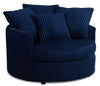 Fauteuil d’appoint Cuddler Grande de 48 po fabriqué au Canada en tissu de chenille - bleu Groove Midnight