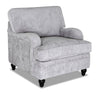 Fauteuil Bellmont de 38 po fabriqué au Canada en tissu de chenille avec pattes en bois - gris platine