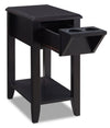 Table de fauteuil Torry de 11,5 po avec tiroir - rouge cacao