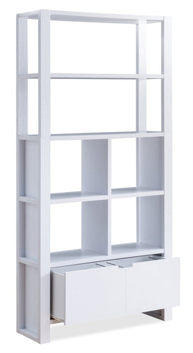Bibliothèque Oscar Owen de 36 po avec tiroir et 6 tablettes - blanche