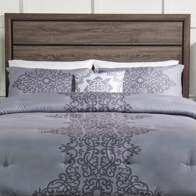 Arista 4-Piece Full/Queen Comforter Set - Grey | Ensemble d'édredon Arista 4 pièces pour lit double ou grand lit - gris
