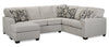 Sofa sectionnel de gauche Verona 2 pièces fabriqué au Canada en tissu d’apparence lin avec coussins amovibles - beige