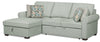 Sofa-lit sectionnel de gauche Haven de Scott Living 2 pièces en tissu de chenille avec fauteuil long de rangement - bleu écume de mer