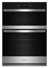 Four mural combiné électrique Whirlpool de 4,3 pi³ et de 27 po avec convection véritable - acier inoxydable résistant aux traces de doigts - WOEC7027PZ