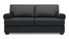 Sofa personnalisable Roll de Sofa Lab de 76 po de format condo fabriqué au Canada en tissu d’apparence lin avec accoudoirs enroulés - gris Pax Pepper