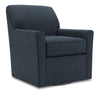 Fauteuil d’appoint pivotant Sofa Lab personnalisable de 31 po fabriqué au Canada en tissu d’apparence lin - bleu Luna Sailor
