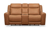 Causeuse à inclinaison électrique Prescott de Scott Living de 79 po en cuir véritable avec appuie-têtes électriques - brun courge musquée