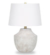 Lampe de table de 20 po béton texturé crème avec abat-jour ivoire