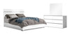 Ensemble de chambre à coucher Raia 5 pièces avec lit à panneaux, commode et miroir - fabriqué en Italie, moderne, blanc - format très grand lit