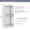 Bestar Florence 35" Modular Double Hanging Closet System with LED Light - White|Système de garde-robe modulaire  à 2 espaces pour suspendre Florence de Bestar de 35 po avec éclairage à DEL - blanc