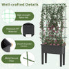 Costway Raised Garden Bed Planter Box With Climbing Trellis Water Level Indicator