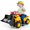 Costway Kids Ride On Excavator With Realistic Sound Effects Big Bucket 3 Toy Stones Helmet