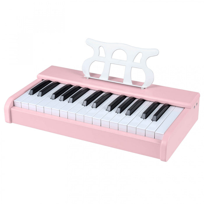 Costway Clavier de Piano pour Enfants 30 Touches avec Pupitre Amovible et Fonction Demarrage a Une Touche - Rose