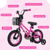 Costway 12" Kid's Bike With Training Wheels Adjustable Handlebar & Seat Handbrake Pink