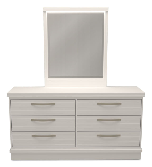 Commode de chambre à coucher Alpine de 62 po (L) x 32 po (H) à 6 tiroirs, fabriquée au Canada - blanche