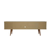 Manhattan Comfort Utopia 70.47" TV Stand with Splayed Wooden Legs & 4 Shelves - White|Meuble pour téléviseur Utopia de Manhattan Comfort de 70,47 po avec pattes évasées en bois et 4 tablettes - blanc