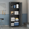 Fortress Textured Metal 75.4" Garage Cabinet with 4 Adjustable Shelves - Charcoal Grey|Armoire Fortress de Manhattan Comfort de 75,4 po en métal texturé avec 4 tablettes réglables pour le garage - gris anthracite