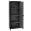 Fortress Textured Metal 75.4" Garage Cabinet with 4 Adjustable Shelves - Charcoal Grey|Armoire Fortress de Manhattan Comfort de 75,4 po en métal texturé avec 4 tablettes réglables pour le garage - gris anthracite