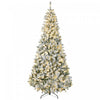 Homcom 7.5ft Snow Flocked Artificial Christmas Tree With Lights|Homcom Arbre De Noel Artificiel Floque De Neige De 7,5 Pieds Avec Lumieres